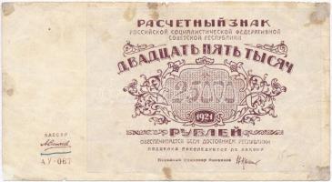 Szocialista Szövetségi Szovjet Köztársaság 1921. 25.000R T:III-,IV Russian Socialist Federated Soviet Republic 1921. 25.000 Rubles C:VG,G Krause 115