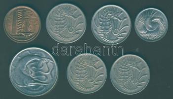Szingapúr 1967-80. 7db klf fémpénz T:2