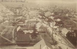 1918 Ditró, Ditrau; látkép katonákkal az utcán / panorama view with soldiers on the streets. photo + K.u.k. bezn. herz. Inf. Rgt. Nr. 10. 1. Feldkompagnie