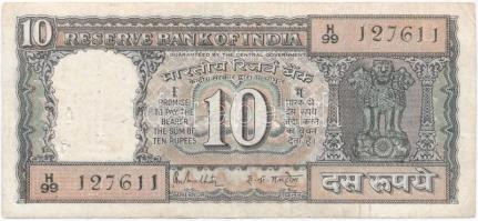 India 1985-1990. 10R T:III tűly. India 1985-1990. 10 Rupees C:F needle holes Krause 60A