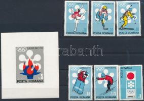 1971 Téli Olimpia, Sapporo sor Mi 2984-2989 + blokk 91