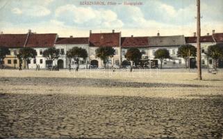 Szászváros, Broos, Orastie; Fő tér és üzletek / Hauptplatz / main square with shops (EK)