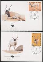 WWF: Antilop sor 4 db FDC-n WWF Antelope set 4 FDC