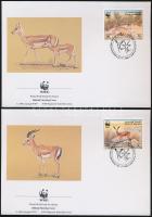 WWF: Golyvás gazella sor 4 db FDC-n WWF Bullet Gazelle set 4 FDC