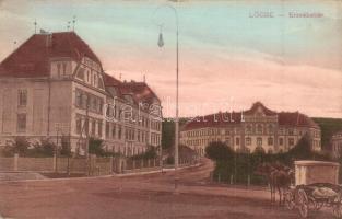 Lőcse, Levoca; Erzsébet tér, Törvényszéki palota, Főreáliskola / square, court, school