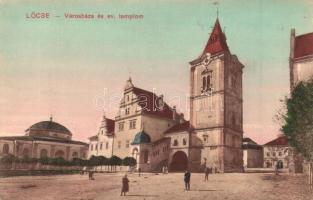 Lőcse, Levoca; városháza, evangélikus templom / town hall, church