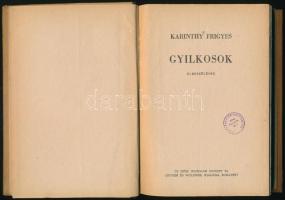 Karinthy Frigyes: Gyilkosok. Elbeszélések.Bp.,(1949), Új Idők (Singer és Wolfner). Kiadói félvászon-...