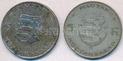 1947. 5Ft Ag "Kossuth" (2x) T:2-,3 patina