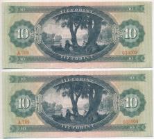 1969. 10Ft (4x) sorszámkövetők T:II-