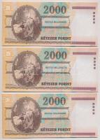 2000. 2000Ft "Millenium" (3x) sorszámkövetők T:I,I-