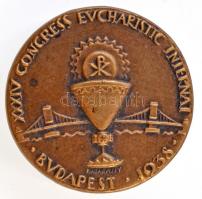 Madarassy Walter (1909-1994) 1938. "XXXIV. Nemzetközi Eucharisztikus Kongresszus Budapest" Cu jelvény (22mm) T:2