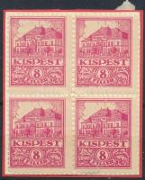 1927 Kispest forgalmi adójegy 2 sz. bélyeg négyestömbben 10 1/2 fogazással (8.000)