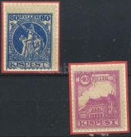 1927 Kispest forgalmi adójegy 3-4 sz. bélyeg 10 1/2 fogazással (7.000)