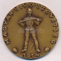 1964. "Magyar Vívó Szövetség 1914 / 50 éves a Magyar Vívó Szövetség 1914-1964" kétoldalas Br emlékérem (60mm) T:1-