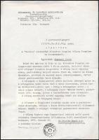 Vertel József (1922-1993) bélyegtervező, grafikusművész 2 db aláírt rézkarca és aláírása az általa t...