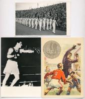 3 db modern sport motívumlap, közte 1 fotó / 3 modern sport motive cards, among them 1 photo