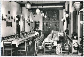 Budapest IV. Megyeri Csárda, étterem belsők - 3 db modern városképes lap