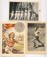 3 db modern sport motívumlap, közte 1 fotó / 3 modern sport motive cards, among them 1 photo