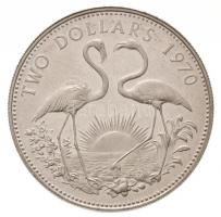 Bahamák 1970. 2$ Ag "Flamingók" T:1- 
Bahamas 1970. 2 Dollars "Flamingos" C:AU ...