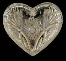 Ólomkristály bonbonier, 2 db, metszet, minimális lepattanással, m: 16 cm, d: 8,5 cm, 7x9 cm