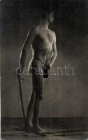 Erotic nude male with sword. photo (EK)