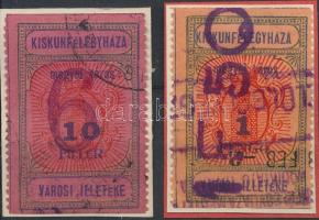 1945 Kiskunfélegyháza R.T.V. 63+66 sz. füzetbélyeg (5.300)