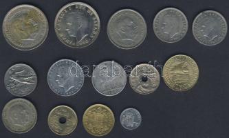 Spanyolország 1945-1991. 12db klf fémpénz T:2,3 + Olaszország 1921+1992. 2db klf fémpénz T:2