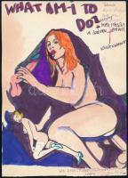 Jelzés nélkül: Pornográf grafika, 2 db. Vegyes technika, papír, 23×17 cm