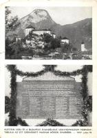 1937 Budapest V. Evangélikus leánygimnázium márványtáblája a Kufsteinben szenvedett magyar hősök emlékére, Kufstein vára (EM)