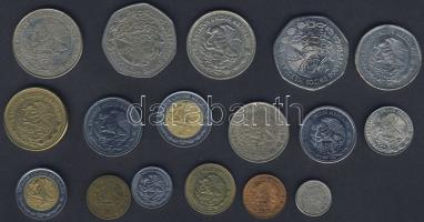 Mexikó 1971-1996. 17db klf fémpénz T:2,3