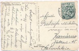 Besztercebánya, Banska Bystrica; tér, takarékpénztár, Skoda, Ludvik Strauss és Herzka üzlete / squar...