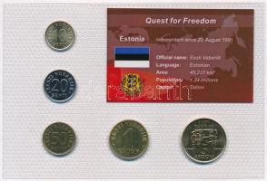 Észtország 1992-2003. 10s-5K (5xklf) Quest for Freedom sorozat, forgalmi sor műanyag díszcsomagolásban T:BU Estonia 1992-2003. 10 Senti - 5 Krooni (5xdiff) Quest for Freedom series, coin set in plastic case C:BU
