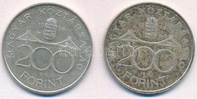1994. 200Ft Ag "Deák" (2x) T:2 patina