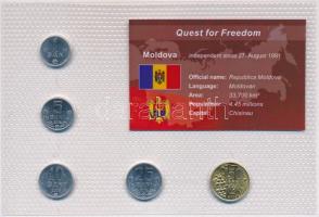 Moldova 2000-2006. 1b-50b (5xklf) Quest for Freedom sorozat, forgalmi sor műanyag díszcsomagolásban T:BU Moldova 2000-2006. 1 Ban - 50 Bani (5xdiff) Quest for Freedom series, coin set in plastic case C:BU