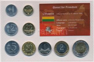 Litvánia 1991-2002. 1c-2L (9xklf) "Quest for Freedom" sorozat, forgalmi sor műanyag díszcsomagolásban T:BU Lithuania 1991-2002. 1 Centas - 5 Litas (9xdiff) "Quest for Freedom" series, coin set in plastic case C:BU