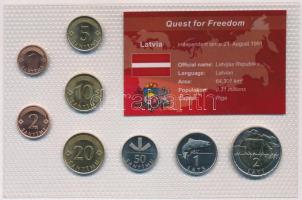Lettország 1992-2003. 1s-2L (8xklf) "Quest for Freedom" sorozat, forgalmi sor műanyag díszcsomagolásban T:BU Latvia 1992-2003. 1 Santims - 2 Lati (8xdiff) "Quest for Freedom" series, coin set in plastic case C:BU