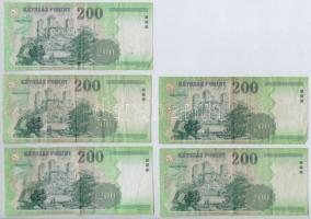 2001-2007. 200Ft (5xklf) T:III
