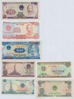 Vietnam 1976-1991. 7db-os vegyes bankjegy tétel T:II,III Vietnam 1976-1991. 7pcs of diff banknotes C:XF,F