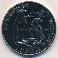 Cook-szigetek 1996. 1$ Cu-Ni Pápaszemes pingvin T:BU,1 Cook Islands 1996. 1 Dollar Cu-Ni Jackass penguins C:BU,UNC Krause KM#343