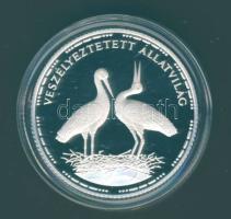 1992. 200Ft Ag "Veszélyeztetett állatvilág-gólya" T:PP Tanúsítvánnyal!