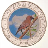 Szomália 1998. 250Sh Ag"Sáfrányos szövőmadár" multicolor T:PP fo. Somalia 1998. 250 Shillings Ag "Golden Palm Weaver" multicolor C:PP spotted Krause KM#67