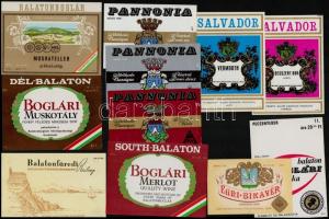 20 db boros címke (Pannonia, Boglári, stb.)