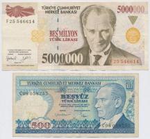 Törökország 1970-1997. 500L-5.000.000L (4xklf) T:III Turkey 1970-1997. 500 Lira - 5.000.000 Lira (4xdiff) C:F