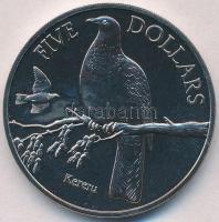 Új-Zéland 2001. 5$ Cu-Ni Örvös galamb T:1,1- New Zealand 2001. 5 Dollars Cu-Ni Wood Pigeon C:UNC,AU Krause KM#128
