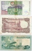 Vegyes: Portugália 1978. 20Esc + Spanyolország 1970. 100P + 1992. 1000P T:III
Mixed: Portugal 1978....