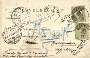 1903 Odvos, Odvas; ménes a tanyán gémeskúttal. "KONOP" bélyegzéssel a hátoldalon / the stu...