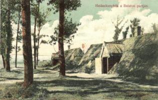 Balaton, halászkunyhók a parton, Divald Károly 1554-1907.