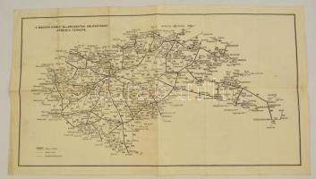 1941 A Magyar Királyi Államvasutak közúti gépkocsiüzem (MÁVAUT) autóbuszvonalainak átnézeti térképe ...
