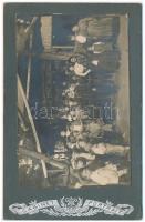 cca 1910 Piaci forgatagot ábrázoló kabinet fotó 17x11 cm