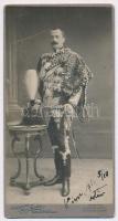 1912 Wien, Díszegyenruhás úr, párducbőrrel, Artur aláírással / Austrian nobleman 11x21 cm